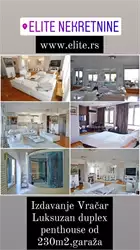 Izdavanje Vračar luksuzan duplex penthouse od 230m2