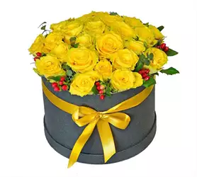 Cvećara Katablanka žute ruže u kutiji