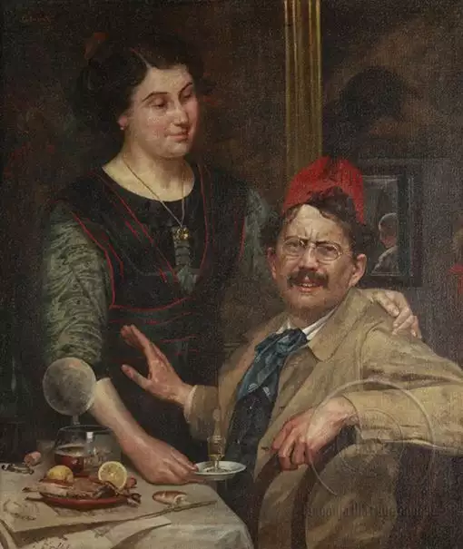 Self-portrait with his wife Stefanija