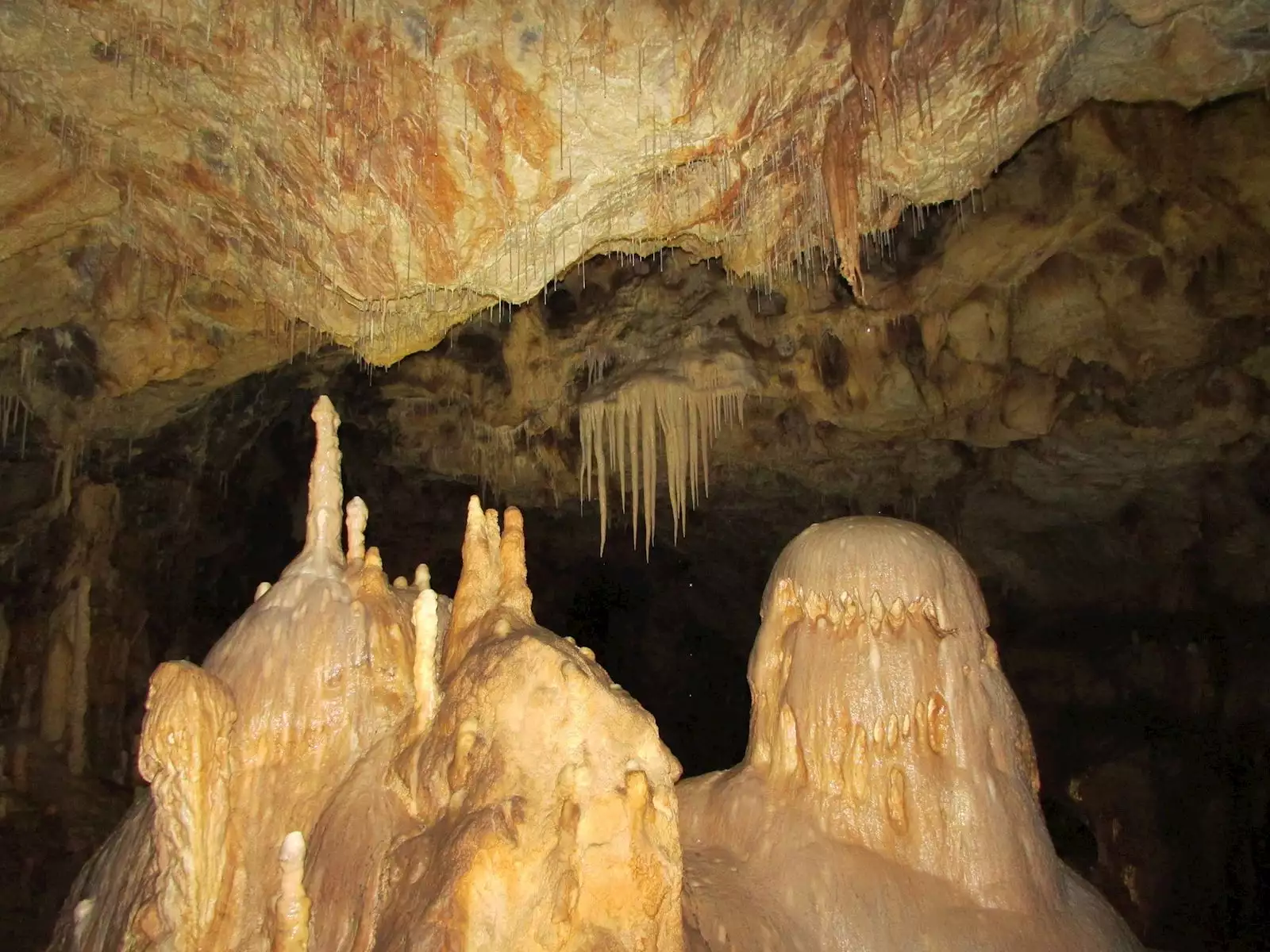 Stalactites and stalagmites in caves
