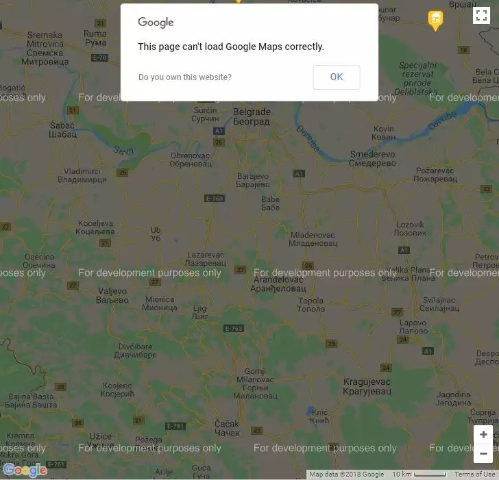 „This page can't load Google Maps correctly“?  Evo rešenja!